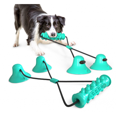 Pet molar bite toy multifunction dog interactive ropes rubber dog toy