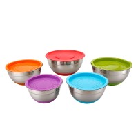 Stainless Steel Metal Colored Soup Bowl Dinner Food Basin Mixing Bowl