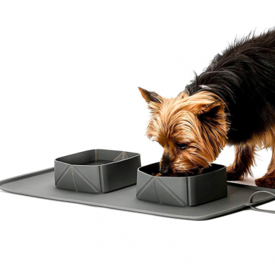 Pet silicone folding dog food bowls feeder cat bowl travel portable dog food basin safety pet supplies