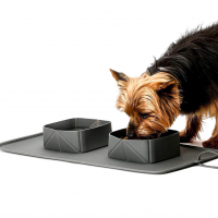 Pet silicone folding dog food bowls feeder cat bowl travel portable dog food basin safety pet supplies